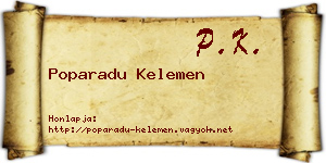 Poparadu Kelemen névjegykártya